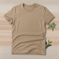 Half Sleeve Solid Premium Cotton T-shirt- Biscuit