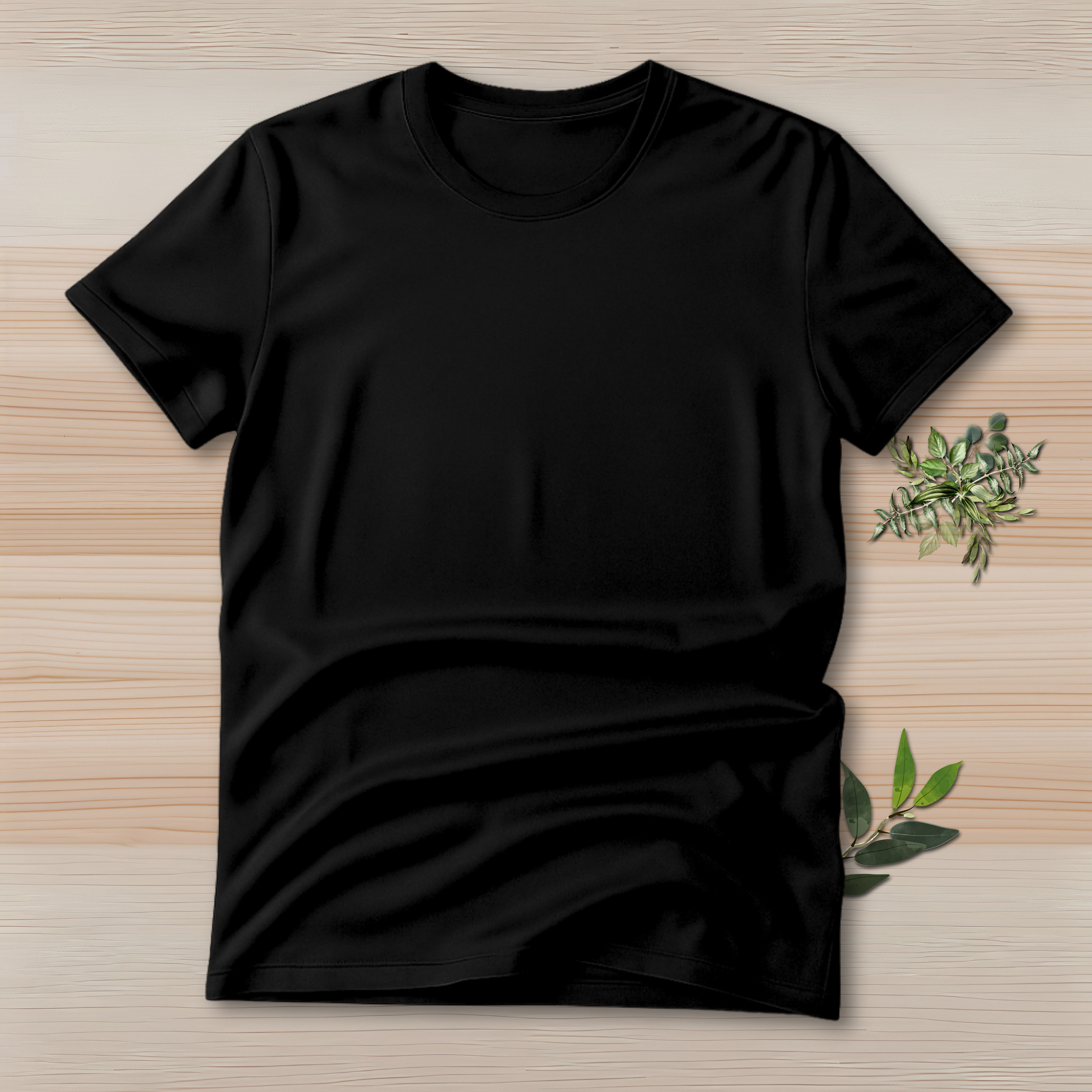 Half Sleeve Solid Premium Cotton T-shirt- Black