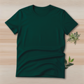 Half Sleeve Solid Premium Cotton T-shirt- Bottle Green