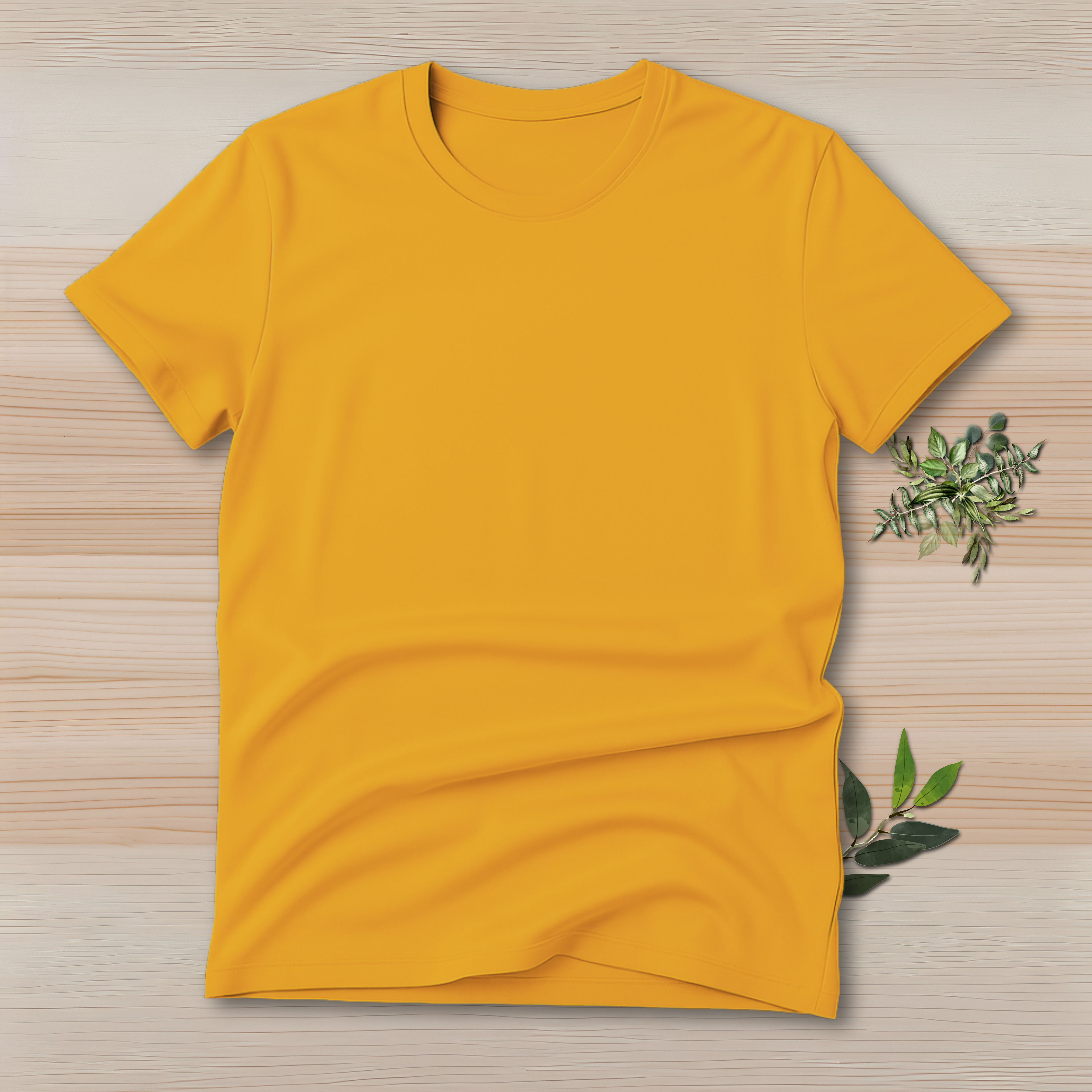 Half Sleeve Solid Premium Cotton T-shirt- Yellow