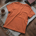 Half Sleeve Solid Premium Combed Cotton T-shirt- Orange