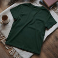 Half Sleeve Solid Premium Combed Cotton T-shirt- Bottle Green