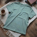 Half Sleeve Solid Premium Combed Cotton T-shirt- Cadet Blue