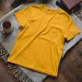 Half Sleeve Solid Premium Combed Cotton T-shirt- Yellow